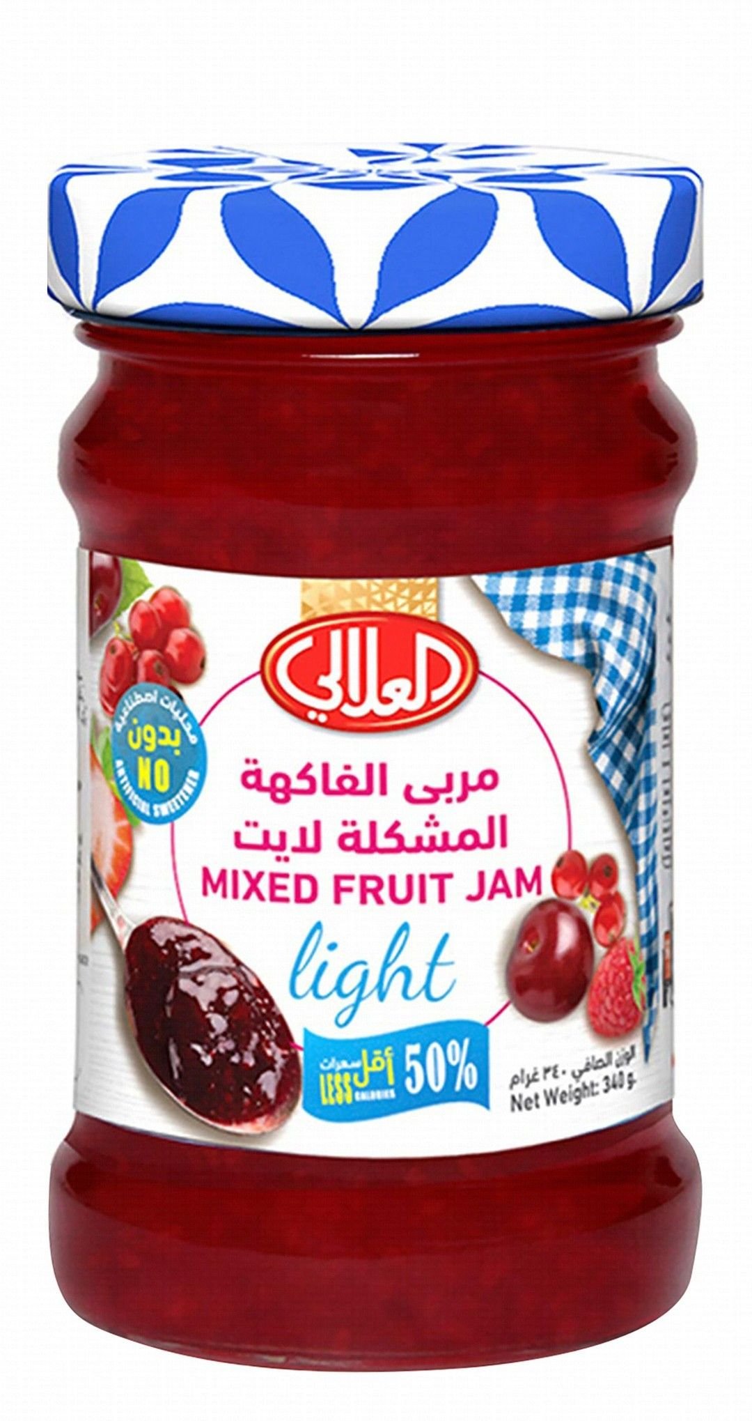 العلالي مربى الفواكه المشكلة لايت، 340 غرام من فئة العسل والمربى