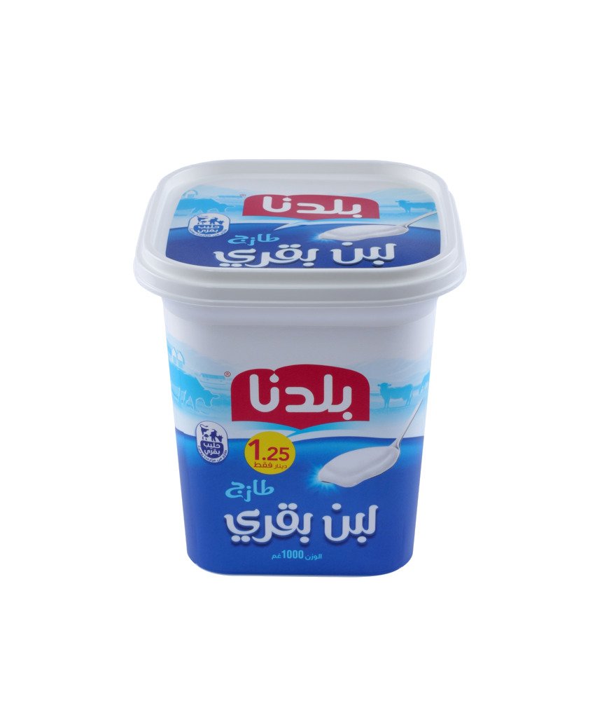 بلدنا لبن بقري طازج 1 كغ من فئة اللبن واللبنة