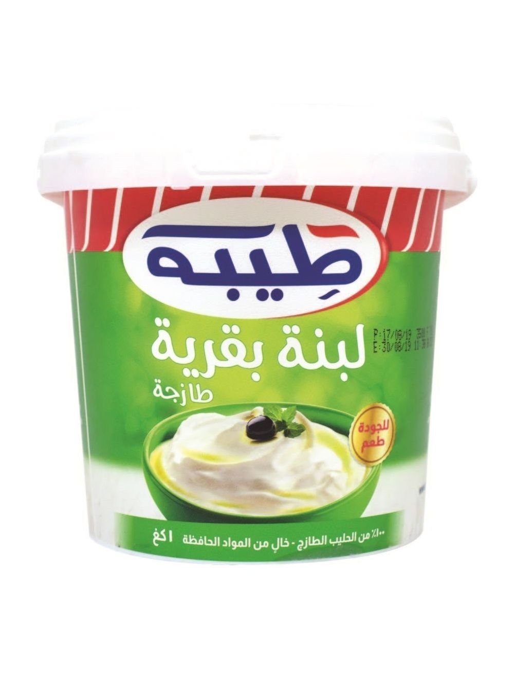 طيبة لبنة كاملة الدسم 1 كغم من فئة اللبن واللبنة