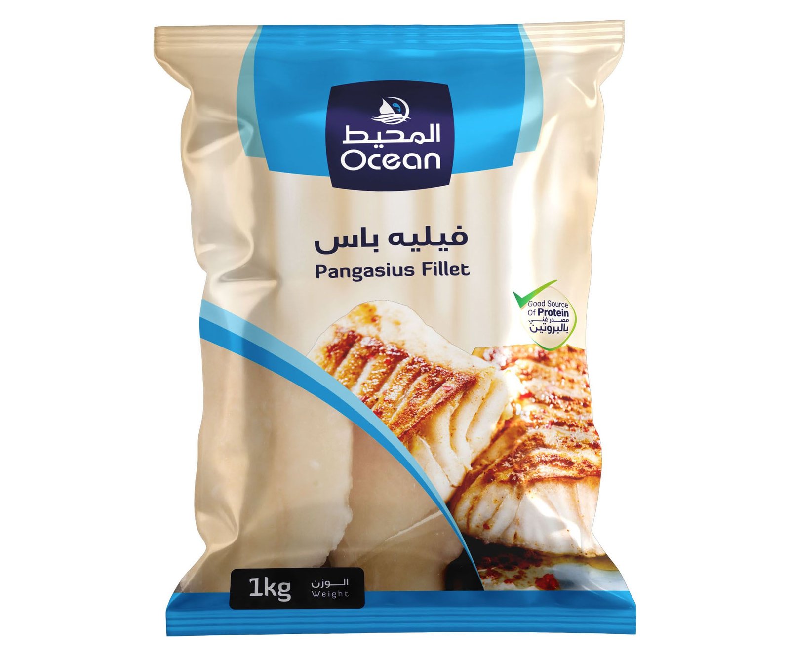 المحيط فيليه سمك سيباس، 1 كغ فيليه سمك مجمد