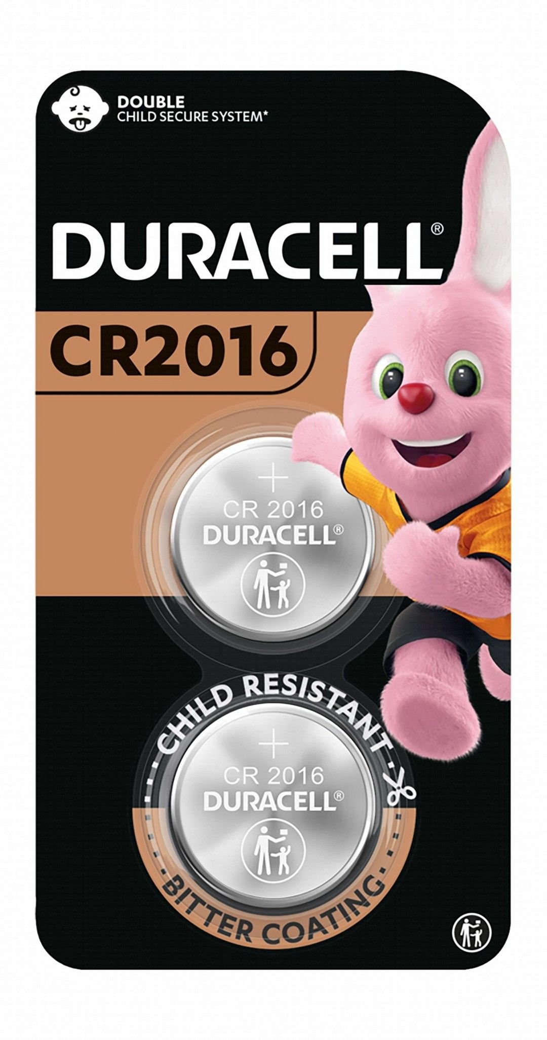 ديوراسيل بطاريات ليثيوم عملة، 3 فولت، 2 قطعة CR2016