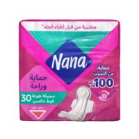 نانا فوط صحية سميكة طويلة مع أجنحة للحماية والراحة 30 قطعة