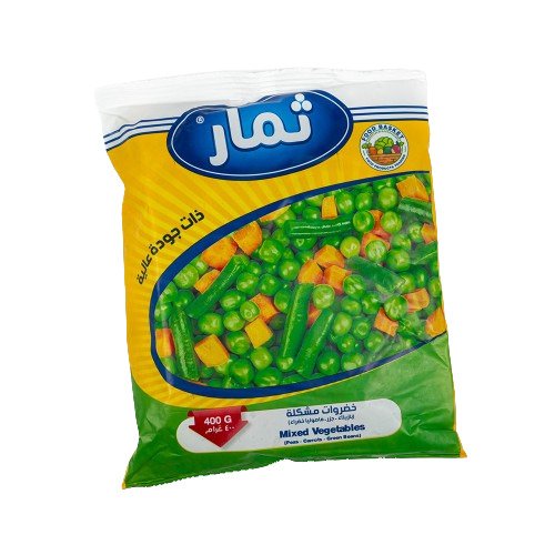 ثمار خضار مشكلة (بازلاء - جزر - فاصوليا) 400 غرام خضار مشكلة مجمدة