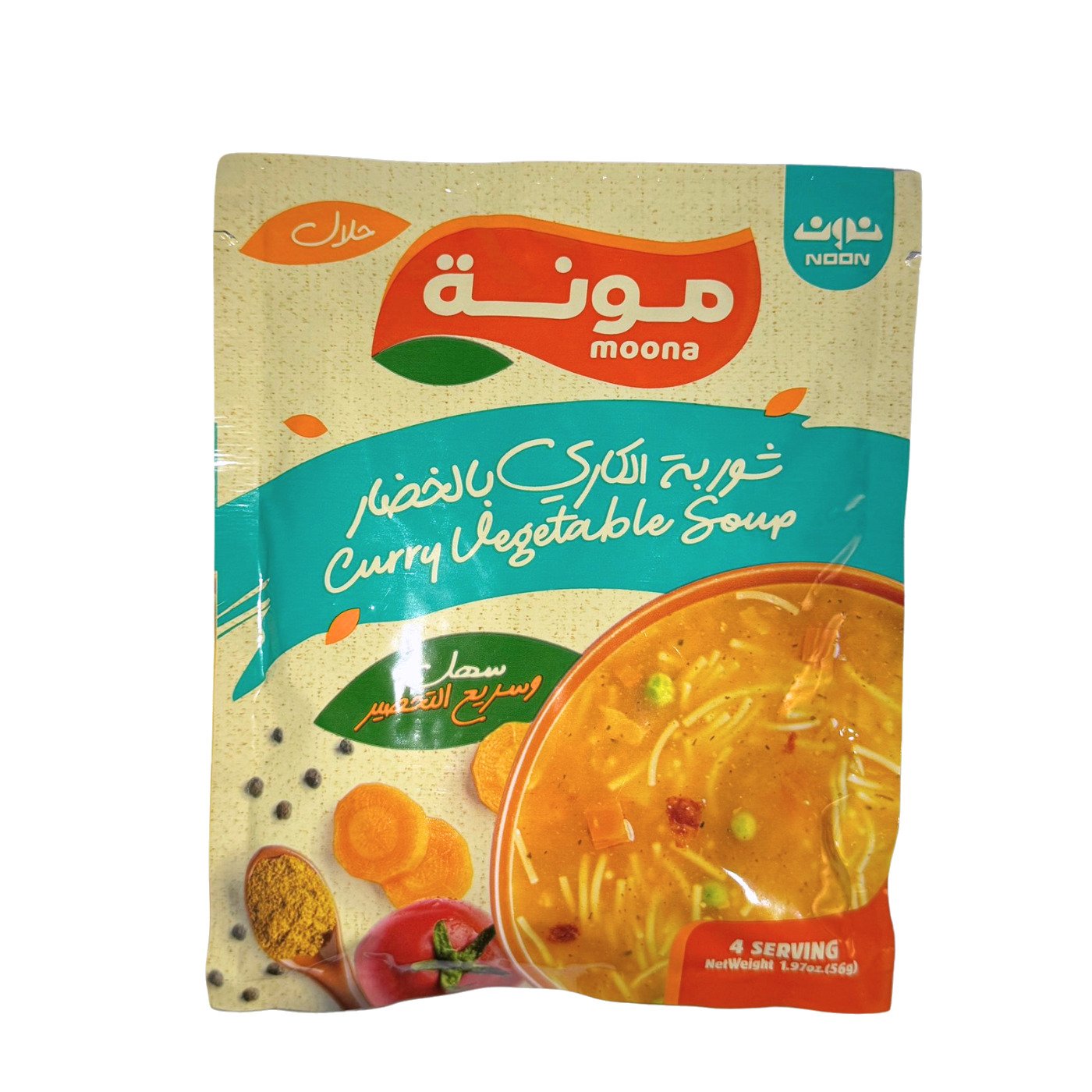 نون مونة شوربة الخضار بالكاري، 56 غم