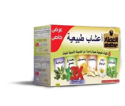 العطار شراب الأعشاب الطبيعية 6 نكهات بعبوة واحدة (24 كيس)