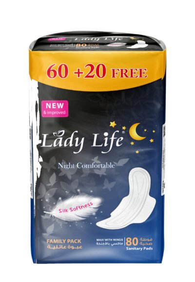 ليدي لايف نعومة وأمان العناية الليلية 60+20 فوطة
