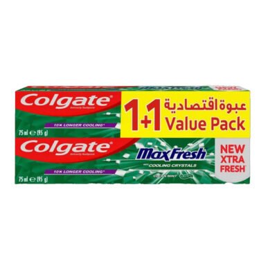 معجون أسنان كولجيت ماكس فريش بالنعناع، 2×75 مل